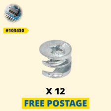 12 x 103430 IKEA Silver CAM Lock Nuts for MICKE, KOMPLEMENT, HEMNES [Slovakia]