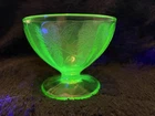 Vintage Green Depression Glass Jeanette Poinsettia Sherbet Dish
