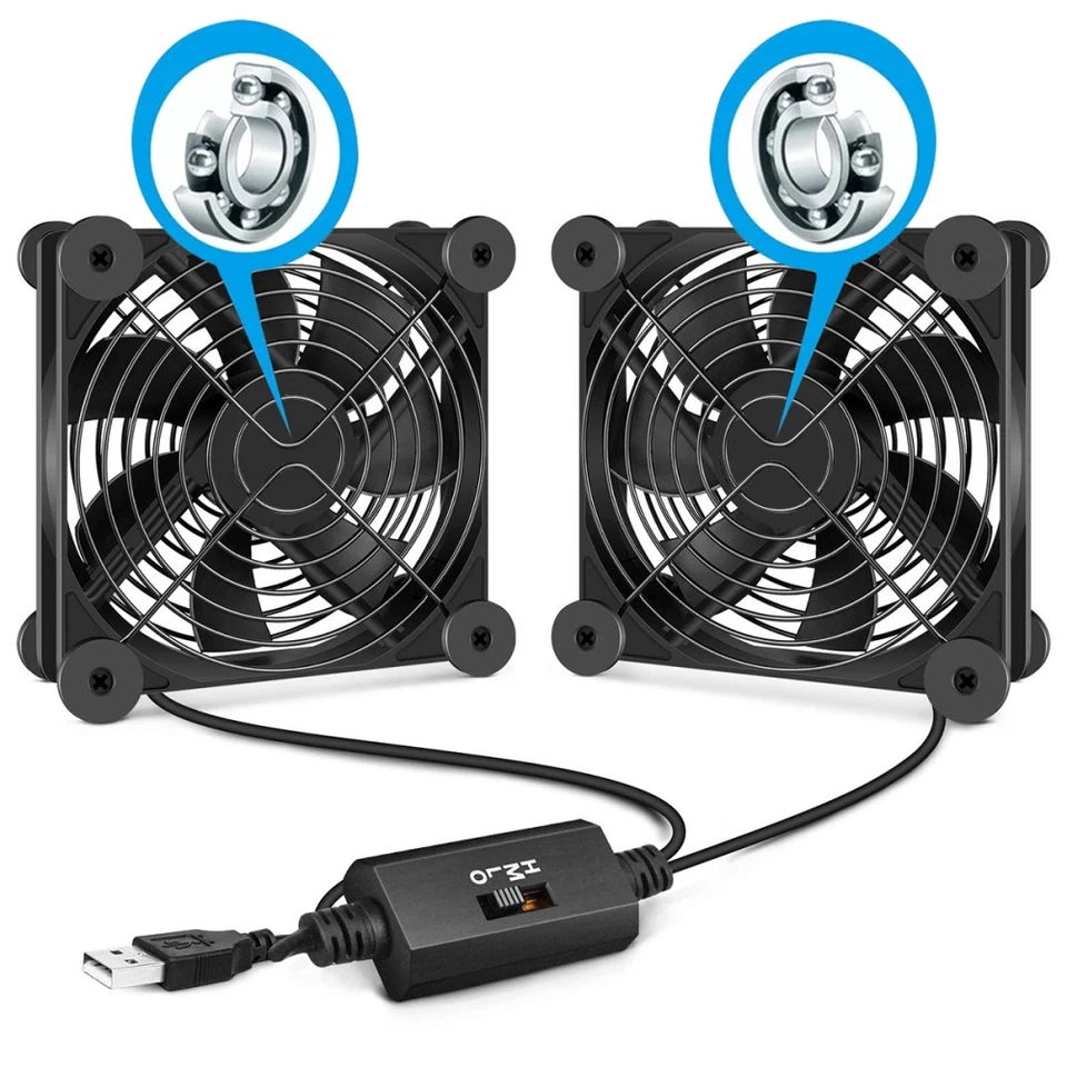 2-in-1-USB Ventilator Leise PC PC Gehäuselüfter 120mm Einstellbare Doppel Lüfter - Bild 3 von 4