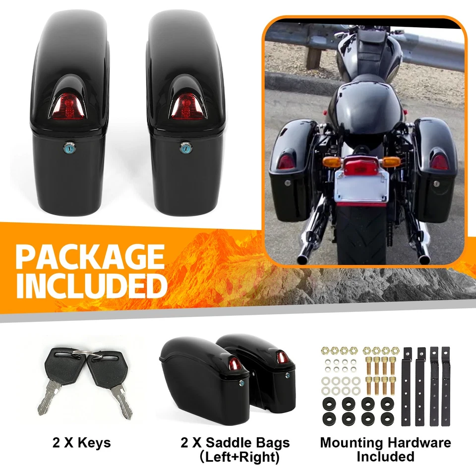 Alforja rígida para motocicleta bolsas maletero con luces para caja de equipaje Honda lado oscuro Foto 4 de 4