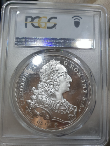 PCGS Augsburgo 1744" 1977 SP67 plata vista a la ciudad Taler prueba de restricciones Sajonia alemana - Imagen 8 de 10