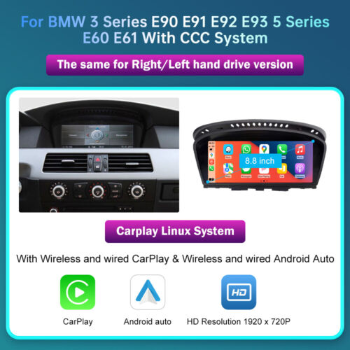 Wireless CarPlay Linux Auto Touchscreen Für BMW E90 E91 E92 E93 E60 E61 CCC - Bild 5 von 15