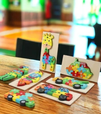 BARYA Kinder Montessori Steckpuzzle Spielzeug zur Entwicklung und Förderung aus HOLZ