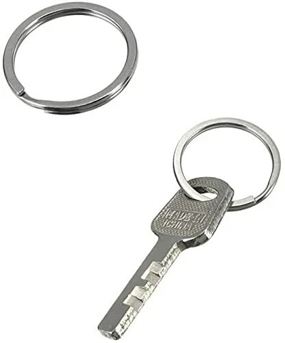 10 Pcs 25 mm Metal Flat Split Circular Keychain Hoops & Loop Keyring Connector - Picture 4 of 11