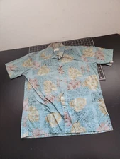 Sandwich Isles Honolulu Hawaiian Shirt Button Up Men’s Medium Vintage Monstera