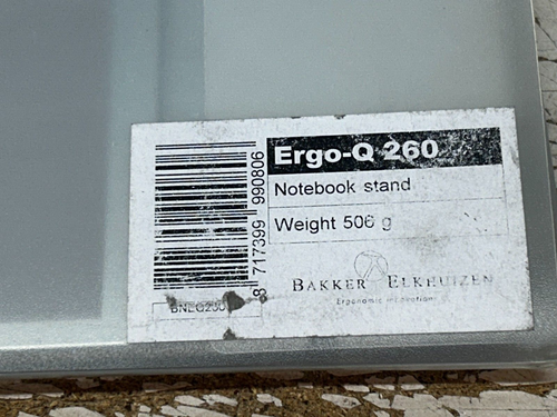 Bakker Elkhuizen Ergo-Q 260 Laptop Stand Portable 15.6in Aluminium BNEQ260 40 - Picture 5 of 10