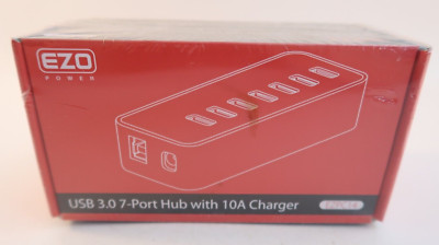 EZO Power USB 3.0 7 Port Hub with 10A Charger EZPC14 Port Sync DC Power Port New