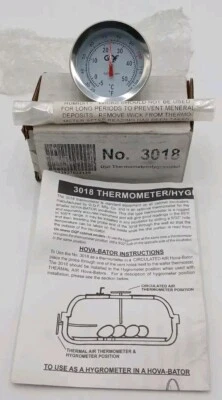 GQF MANUFACTURING COMPANY GQF 3018 - Incubator Thermometer/Hygrometer With Wicks