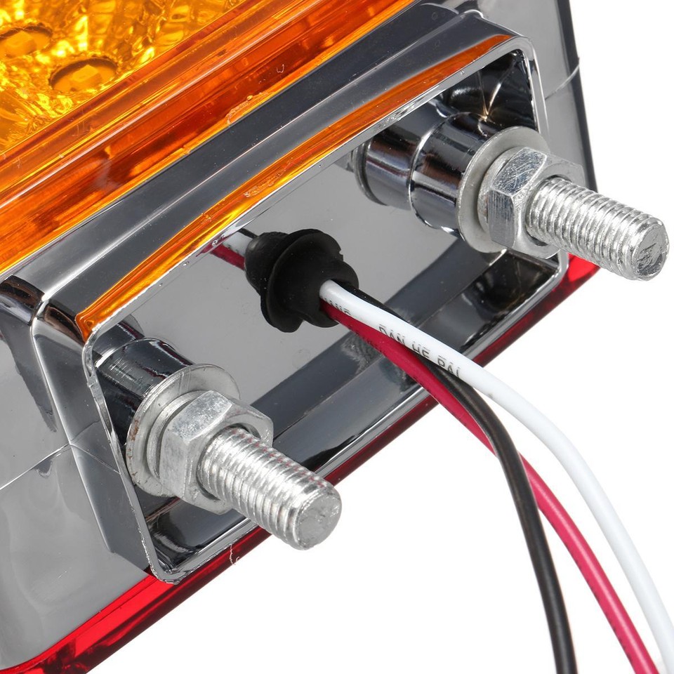 Square Dual Face Stud Mount Pedestal Cab Fender Turn Signal Lights 51 LED Truck - Foto 3