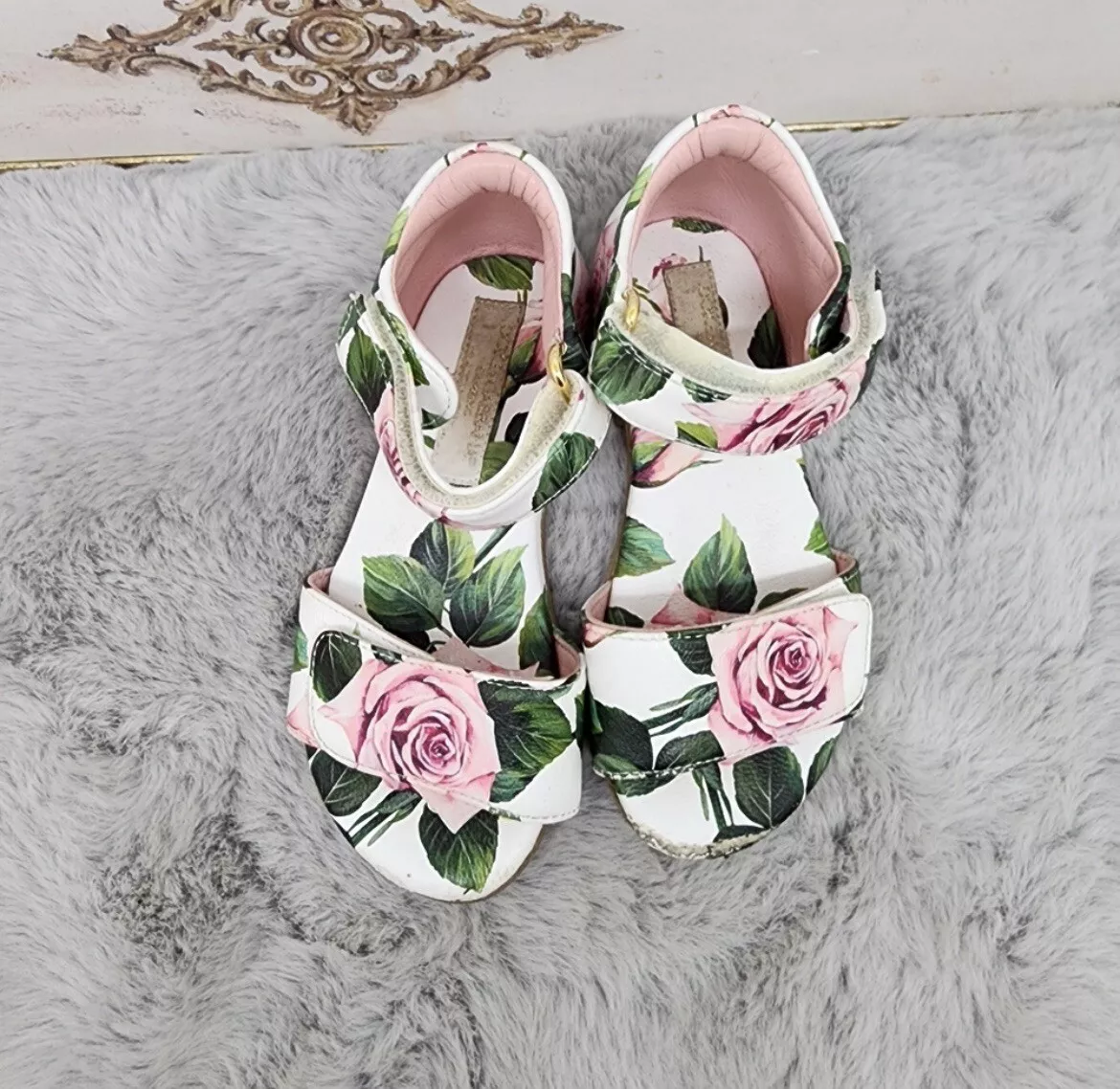 Sandals with roses on best sale them