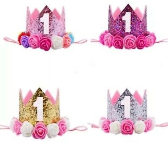 FLORENCE LILY BOUTIQUE Baby Girls 1st First Birthday Cake Smash Outfit Prop Crown Hat Headband 3 Colour