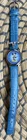 Vintage Disney Mickey Mouse Charm Wristwatch SII Seiko Silver Tone Blue Leather