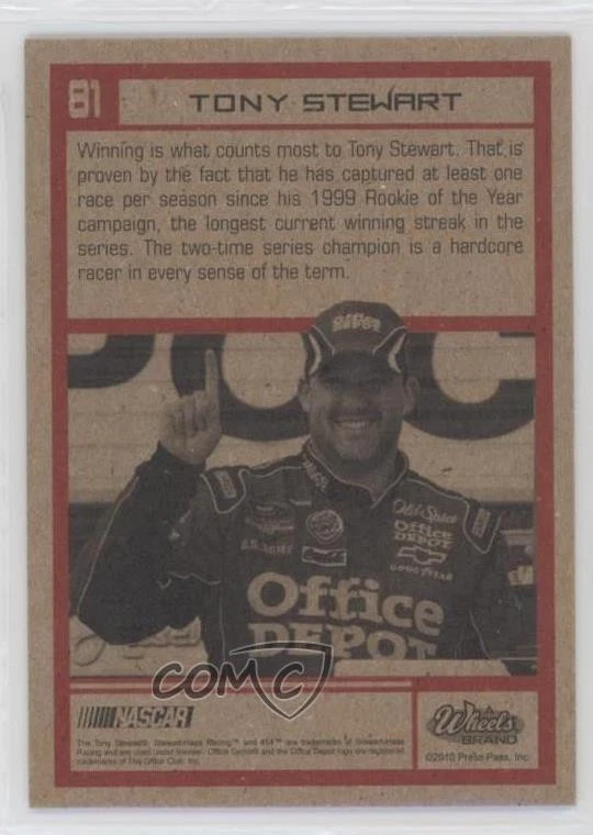 2010 Wheels Element Sustainable Energy Tony Stewart #81 HOF - Image 2 of 2