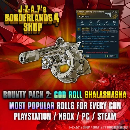 Borderlands 4✨ SHALASHASKA PISTOL LEVEL 60 DLC GOD ROLL BL4 ✅PC-PS-XBOX✨