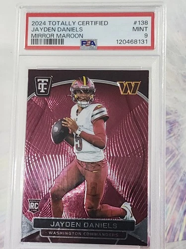 2024 Panini Totally Certified Jayden Daniels Mirror Maroon (RC) PSA 9 Commanders