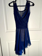 Revolution Dance Midnight Blue Costume Dress Size Small Adult Figure Skating