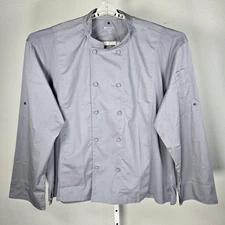 Chef Works Chef Jackets Mens 4XL Gray Double Breasted Uniform Tops (2) Long Slev