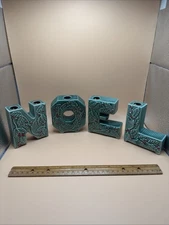 Vintage Lipper and Mann Noel Green Porcelain Candleholders