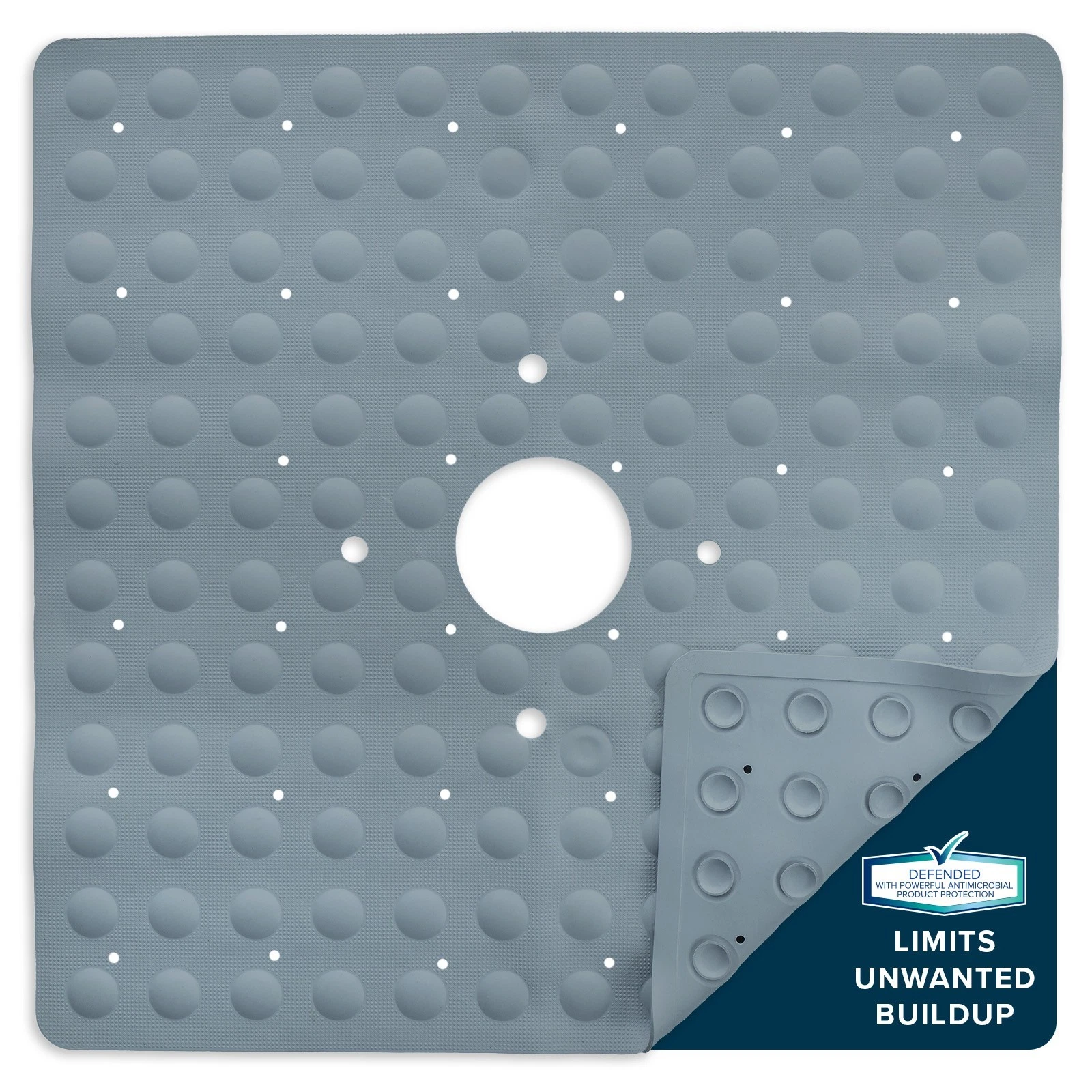 SlipX Solutions Square Rubber Shower Stall Mat - Thumbnail 4