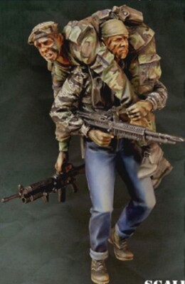 Details about / 1//35 Resin Figure Model Kit Vietnam War US Soldiers Cover Taking Hit Unpainted