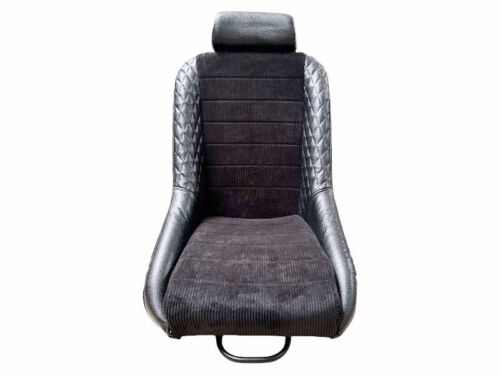 2 Universal 70er Classic Rennsitze Sportsitze mit Konsolen Cord Rauten Design - Picture 5 of 11