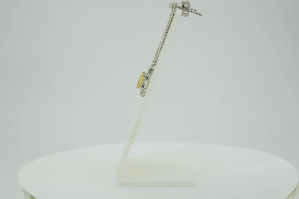 Eleganti Orecchini In Argento 925 Con Citrino E Topazio Bianco Da 1,15 Carati - Immagine 4 di 4