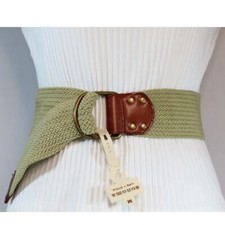 Kohls Sonoma Cotton Knit Wide Belt Medium Waist Leather Ends