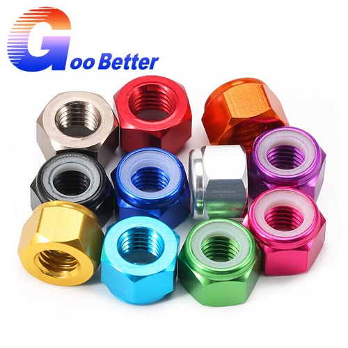 Nylon Insert Locknut Hex Nuts Colourful Aluminim Alloy M2 M3 M4 M5 Model DIY - Picture 1 of 10