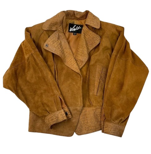 Winlit Damen Wildleder Vintage Echtleder hellbraun Jacke Größe S - Bild 11 von 17