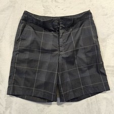 Under Armour Golf Shorts Mens 32 Driving Range Black Plaid Performance 9" Inseem
