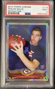 TRAVIS KELCE 2013 Topps Chrome Rookie REFRACTOR #118 * PSA 9 Mint * Taylor Swift