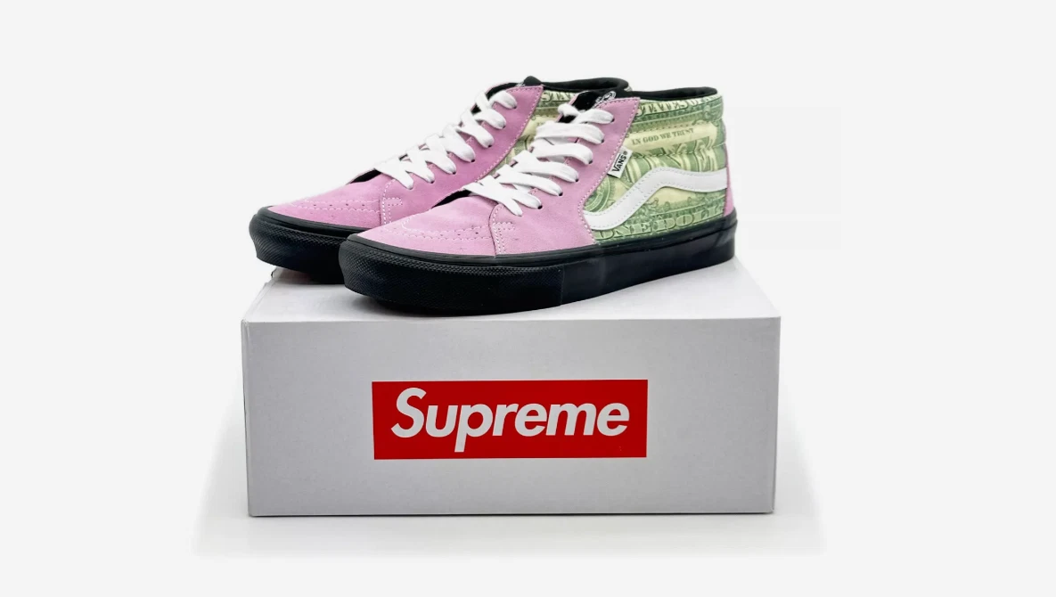 Billet moyen dollar rose VANS Supreme x Skate Grosso taille 11,5