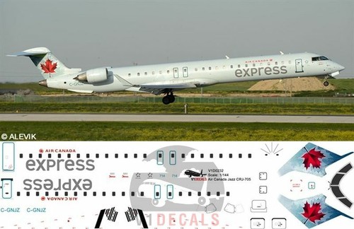 V1 Decals Bombardier CRJ 705-900 Air Canada Express for 1/144 Welsh Model Kit - Picture 1 of 8