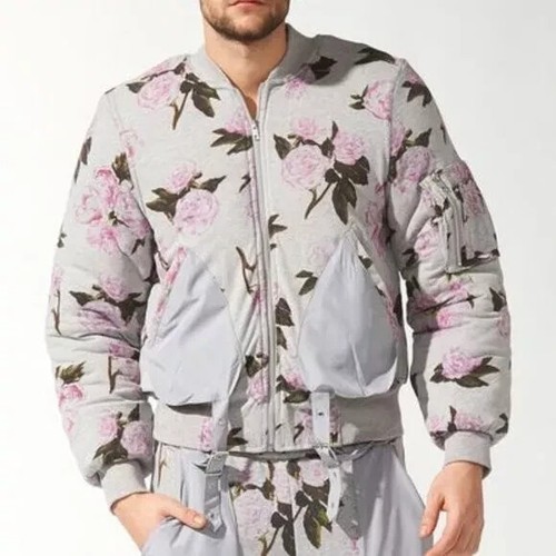 Adidas Jeremy Scott Floral Bomber Jacket Size Medium FREE SHIPPING S07152 - Picture 1 of 3
