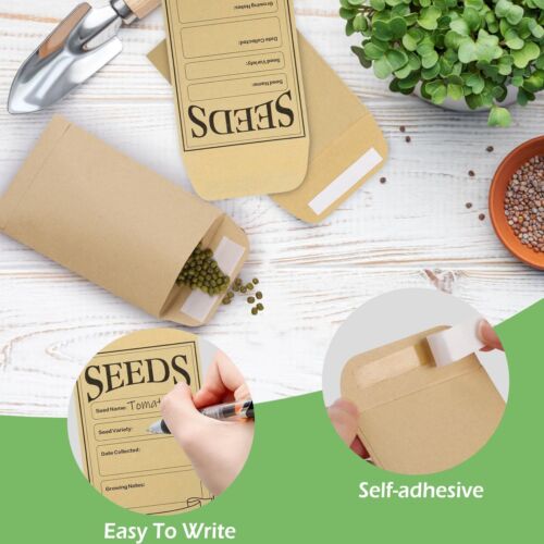 100 Pcs Seed Packets Envelopes Seed Saving Packets for Flower Vegetables - Picture 2 of 6