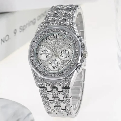 Diamant Uhren Golduhr Herren/Damen Armbanduhren Luxusmarke Strass - Bild 9 von 16
