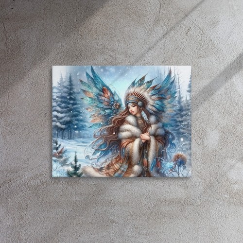 Native American Winter Fairy Art Print, Canvas, Framed Print, Fairy Wall Art - Picture 84 of 126
