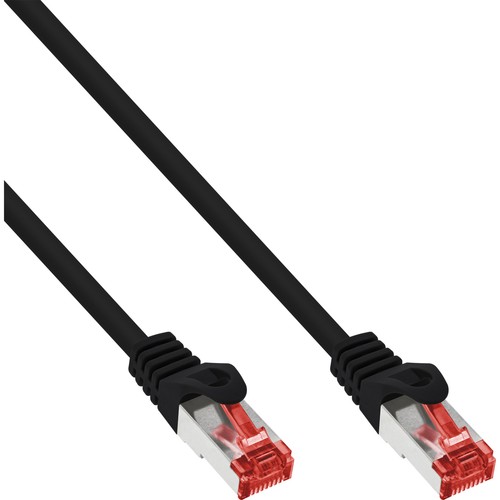 Netzwerkkabel Cat.6 Patchkabel 10,0m Schwarz S/FTP PiMf LAN DSL PVC CCA 25 Stück