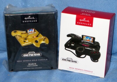 2024 Hallmark SEGA GENESIS GOLD CONSOLE - NYCC SDCC Exclusive + 2022 Ornament