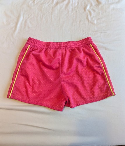 Puma Girls Athletic Shorts Pink Yellow Mesh Size Medium - Picture 2 of 3