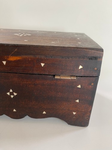 Handcrafted Wooden BAOR Jewelry Box Inlaid Mother Of Pearl Philippines 8 1/2"w - Picture 11 of 13