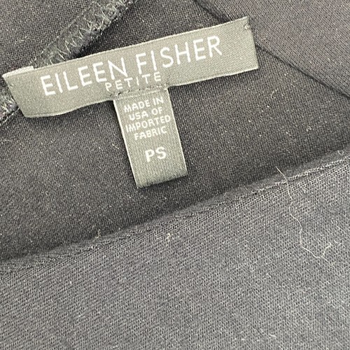 EILEEN FISHER Dress PS Viscose Stretch Jersey V-Neck Cap Sleeve Midi Black USA - Picture 7 of 12