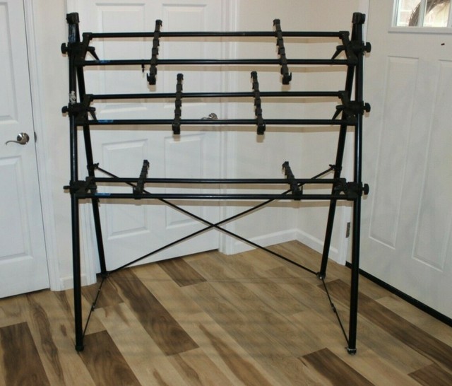 Pro Manfrotto Italian made Vintage keyboard 3 tier adjustable stand A Frame 80's Pro Manfrotto Italian made Vintage keyboard 3 tier adjustable stand A Frame 80's