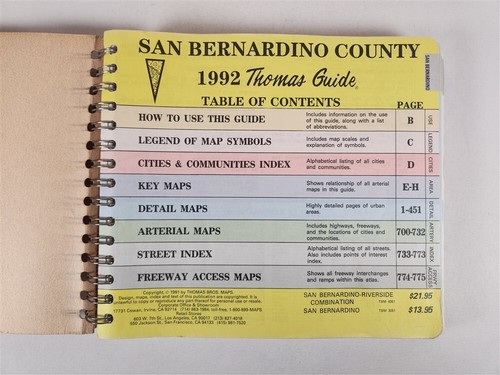Thomas Guide Bros 1992 San Bernardino and Riverside Counties Street Guide - Bild 7 von 14
