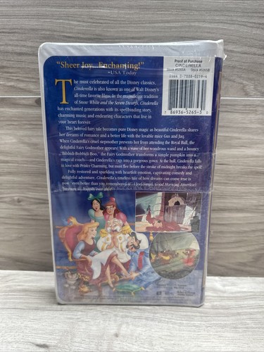 CINDERELLA - Walt Disney's Masterpiece Collection Brand New Sealed VHS - RARE - Picture 4 of 5