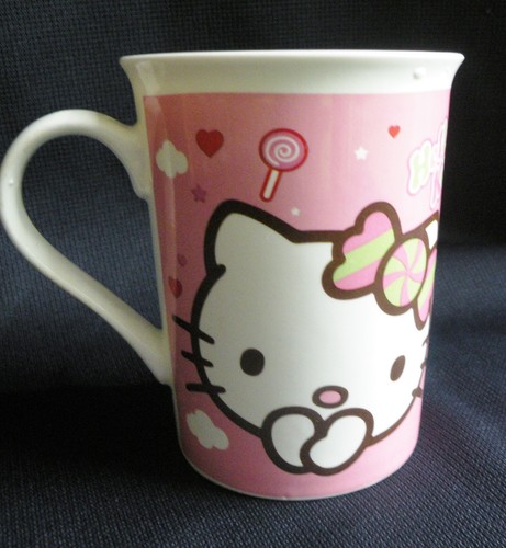 Genial taza de café de cerámica HELLO KITTY té labios cónicos Sanrio - Imagen 2 de 4