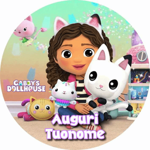 Cialda GABBY LA CASA DELLE BAMBOLE Gabby's Decorazione Torta Ostia o Zucchero - Imagen 5 de 6