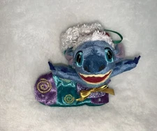 New Disney Store Exclusive Lilo Stitch In Santa Hat Plush Mini Stocking Ornament