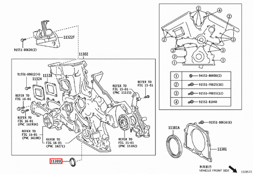 Genuine Prado 150 120 Series 1GR 4.0 Petrol Front Crankshaft Crank Oil Seal - Picture 19 of 20
