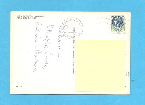 1618 - POSTCARD - LAKE GARDA TOWERS OF BENACO - Travelled 1980 - Picture 2 of 2